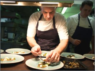 David assembling dishes